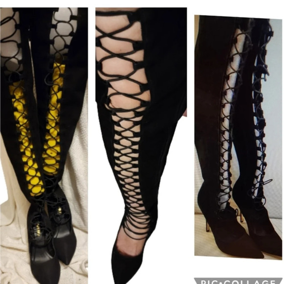Robert Durville Thigh High Laced Boots 10‎